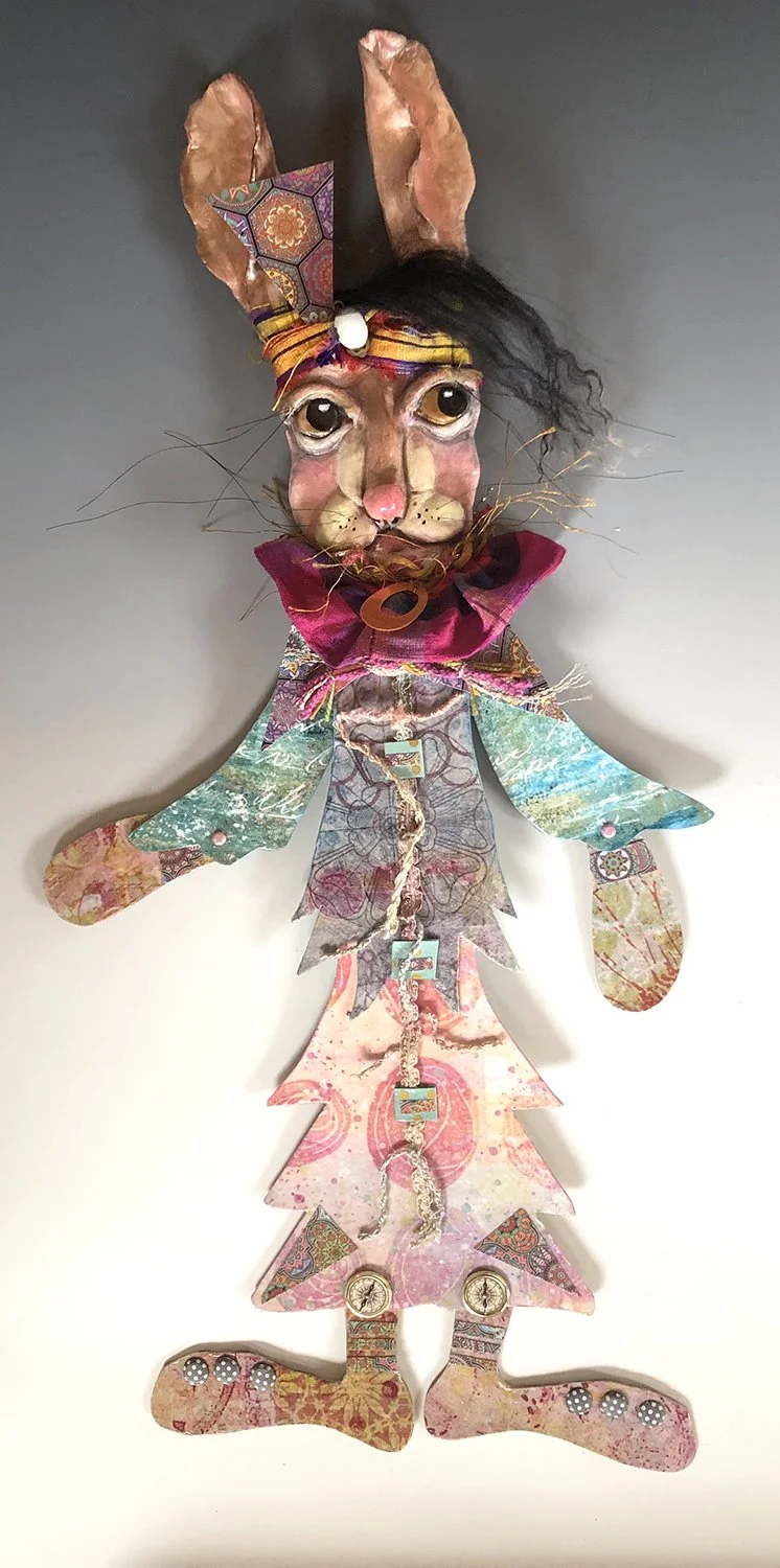 Sculpted Paper Doll Rabbit — Wendy Zupan Whimsical Art
